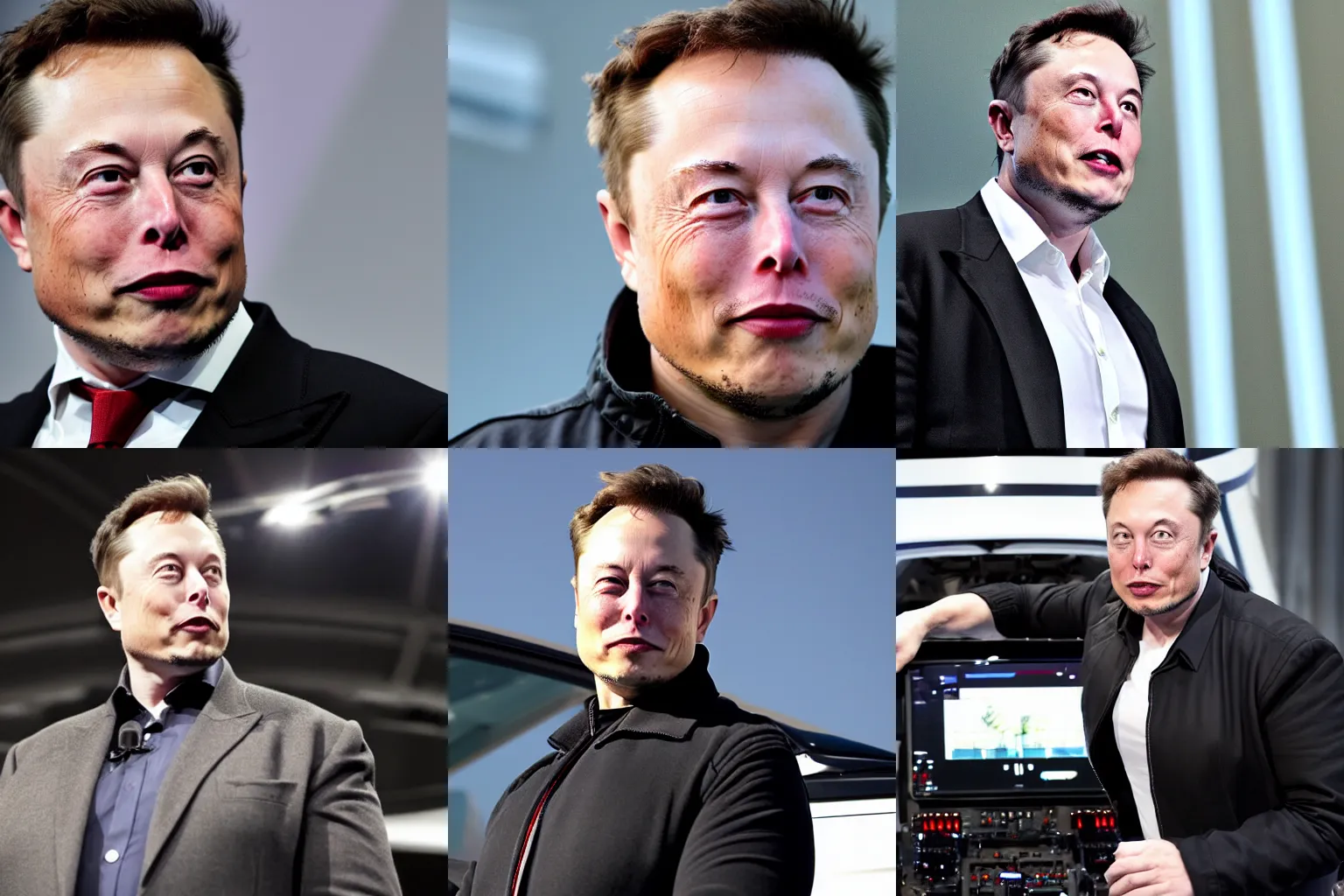 Prompt: Elon musk looking at his spaceship and crying