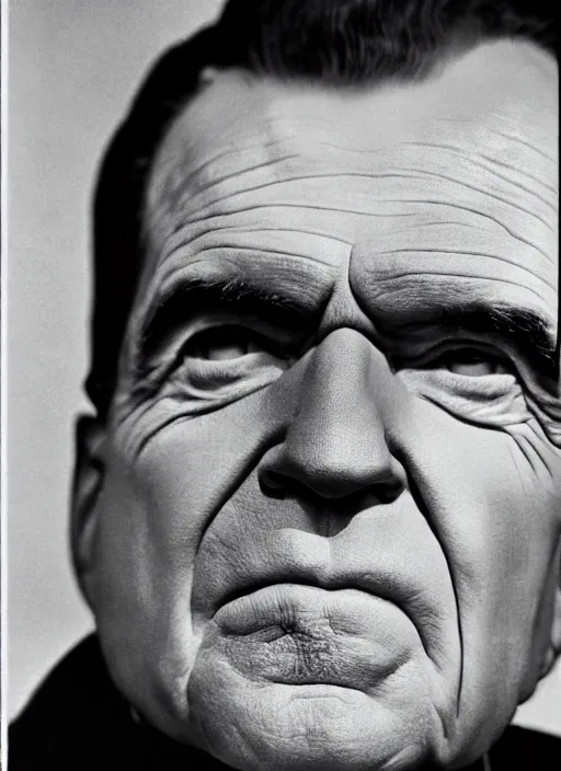 Image similar to 3 0 0 0 ( richard nixon ), portrait photography feroflex photorealistic studio lighting ektachrome detailed intricate face details, ultradetails, beautiful face, realistic shaded perfect face, extremely fine details