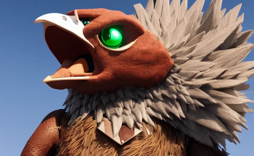 Image similar to giant falco lombardi terrorizing city, highly detailed, extremely high quality, hd, 4 k, 8 k, professional photographer, 4 0 mp, lifelike, top - rated, award winning, cinematic, realistic, detailed lighting, detailed shadows, sharp, no blur, edited, corrected, trending