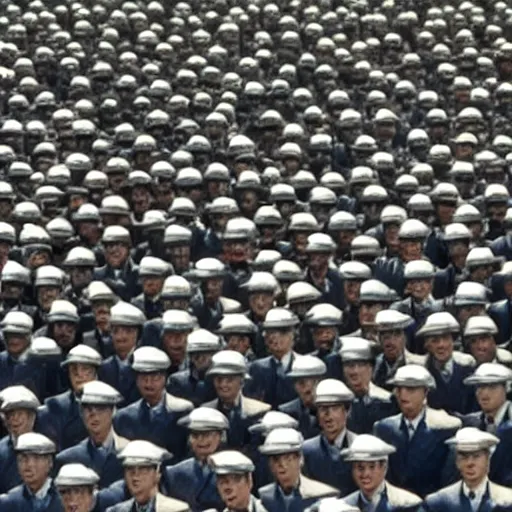 Image similar to where's wally as tankman in tiananmen square