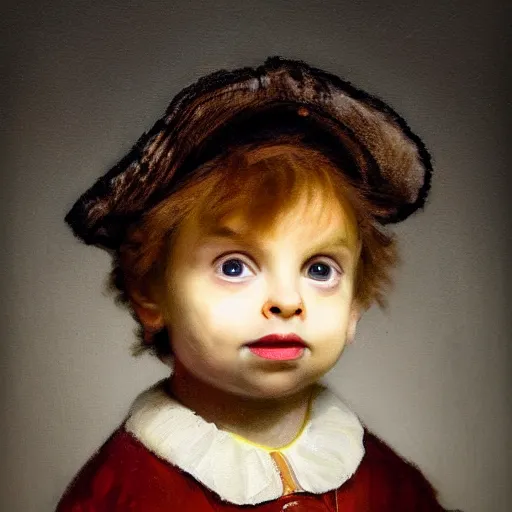 Prompt: a portrait of Lil Bub in the style of Rembrandt
