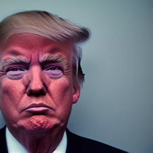 Mugshot of donald trump, crying, cinestill, 800t, | Stable Diffusion ...