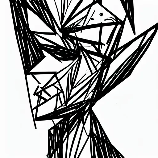 Image similar to scribble art portrait, lines, forms, shapes, abstract minimalism