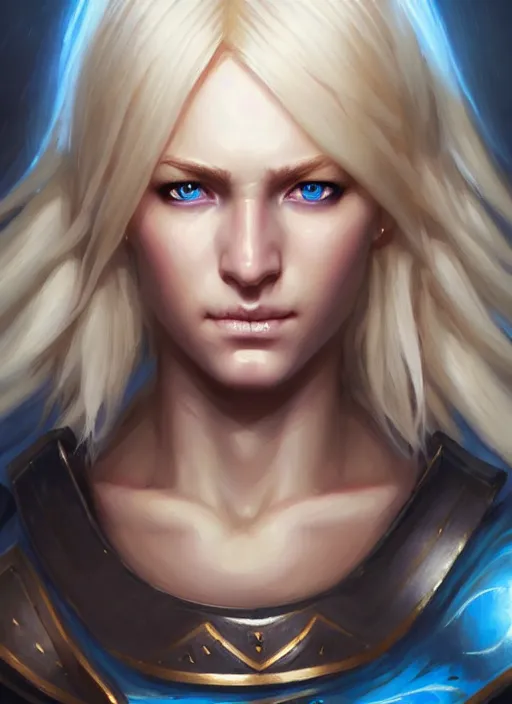 Image similar to a _ fantasy _ style _ portrait _ painting _ of shy white female paladin with blonde hair and blue eyes shy, scar under left eye, holy oil _ painting _ unreal _ 5 _ daz. _ rpg _ portrait _ extremely _ detailed _ artgerm _ greg _ rutkowski _ greg