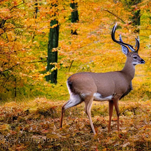 Image similar to photograph of a deer coverd in feathers, like a bird, in nature, 4K, highly detailed, photo realistic