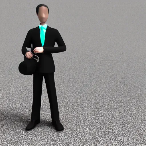 Prompt: simple businessman 3 d model