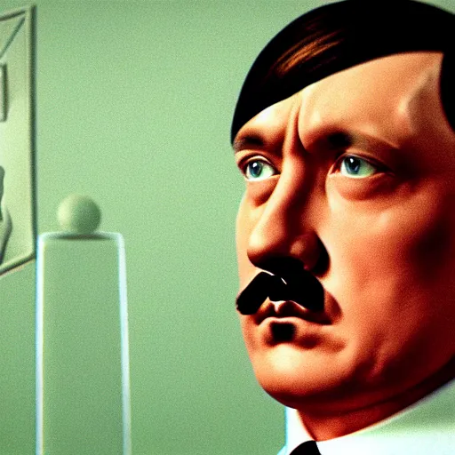 Image similar to adolf hitler, 9 0's rap video clip, hyperrealism, sharp focus, 4 k resolution, ultra detailed, style of david lynch