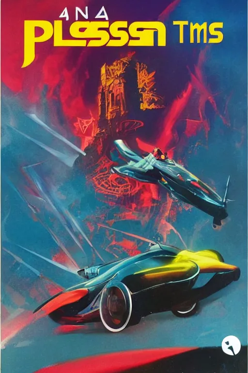 Prompt: a ps 4 game cover designed by bob peak and alex ross and olly moss, titled'plasma times'