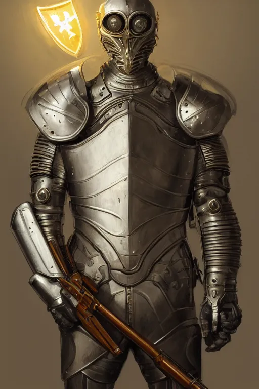 Prompt: highly detailed portrait of Abraham Linoln wearing a suit of armor and brandishing a pistol, big eyes, realistic portrait, symmetrical, highly detailed, digital painting, artstation, concept art, smooth, sharp focus, illustration, cinematic lighting, art by artgerm and greg rutkowski and alphonse mucha