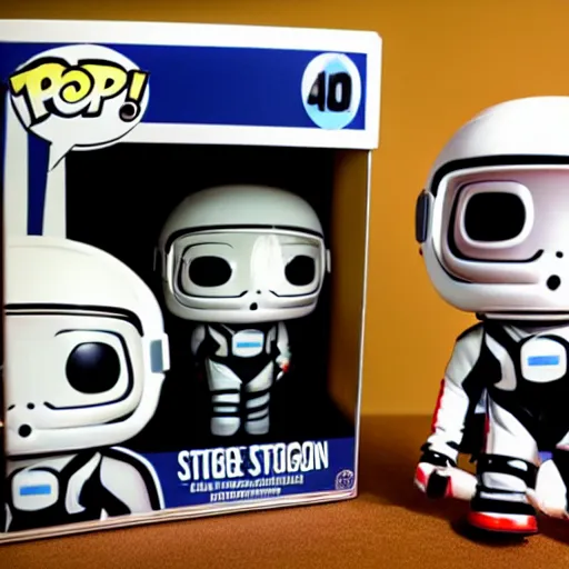 Image similar to the stig from top gear as pop funko