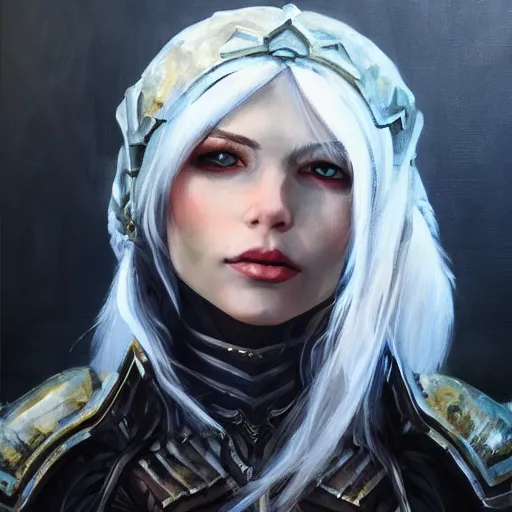 Prompt: Portrait of Eir Stegalkin from Guild Wars 2, Acrylic painting, realistic, trending on artstation, artstationHD, artstationHQ, UHD 8k