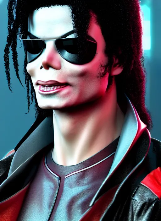 Image similar to cyberpunk michael jackson, ultra detailed, trending on artstation, concept art, octane render, unreal engine,