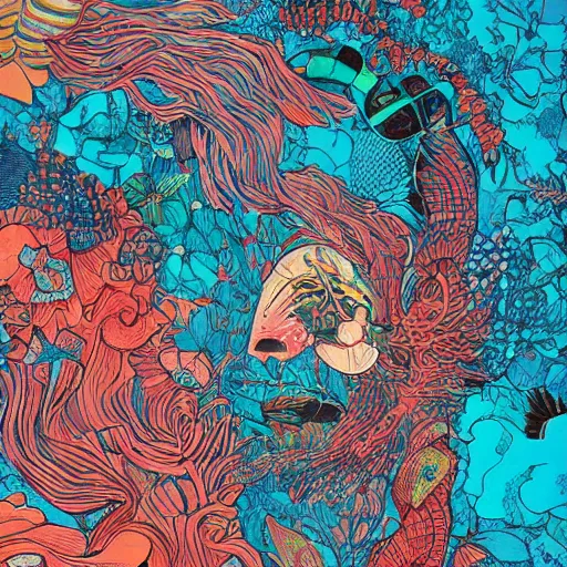 Prompt: intricate abstract illustration by James Jean