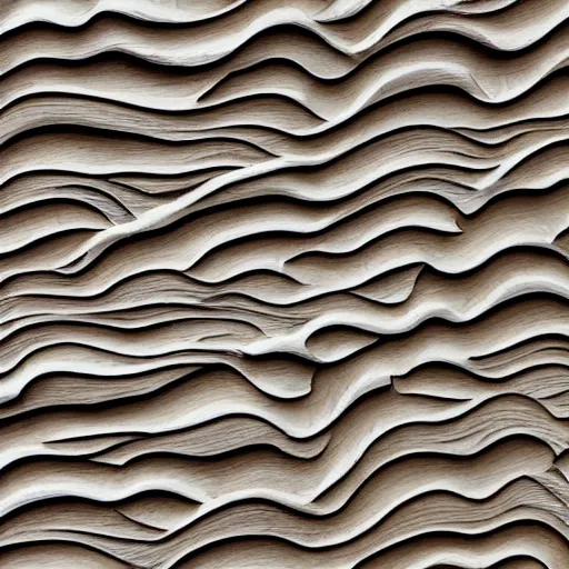Prompt: Woodcarving of beautiful giant waves texture