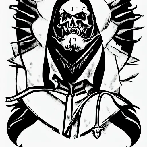 Prompt: the dark Lord sticker illustration,