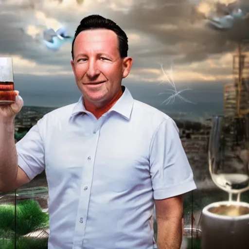 Prompt: mark mcgowan tries cannabis, octane render