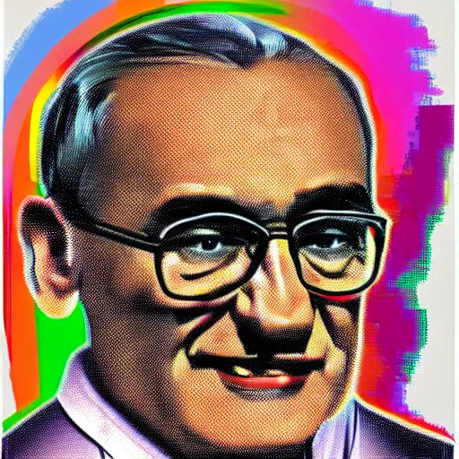 Image similar to archbishop romero in multicolor rotoscope