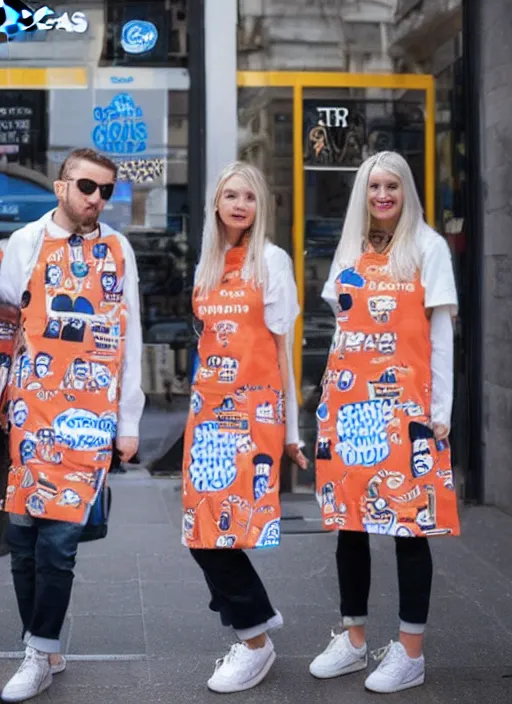 Image similar to greggs themed clothing, fashion