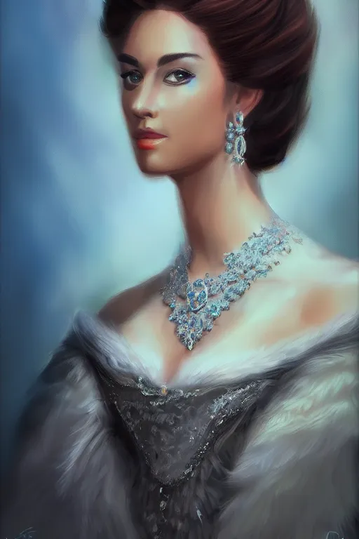 Prompt: the portrait of a majestic princess by petros afshari, 4 k, trending on artstation