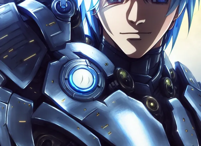 Image similar to a anime portrait of a cyborg raiden, finely detailed features, closeup at the face, sharp focus, perfect art, night - time city background, cinematic lighting, highly detailed, intricate, anime, illustration, artstation, trending on pixiv fanbox, painted by greg rutkowski, studio ghibli, yoji shinkawa, hayao miyazaki,