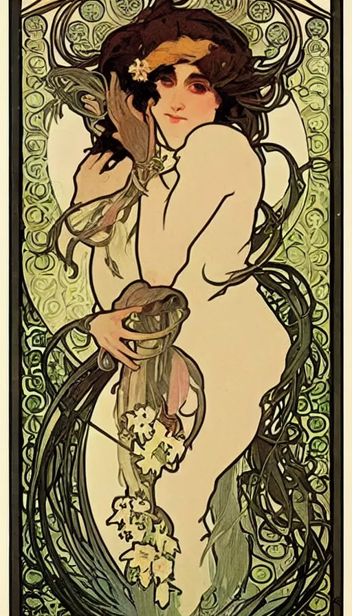 Prompt: poster of an opossum by Alphonse Mucha, Art Nouveau