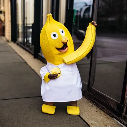 Image similar to banana dressed up for a day at the office