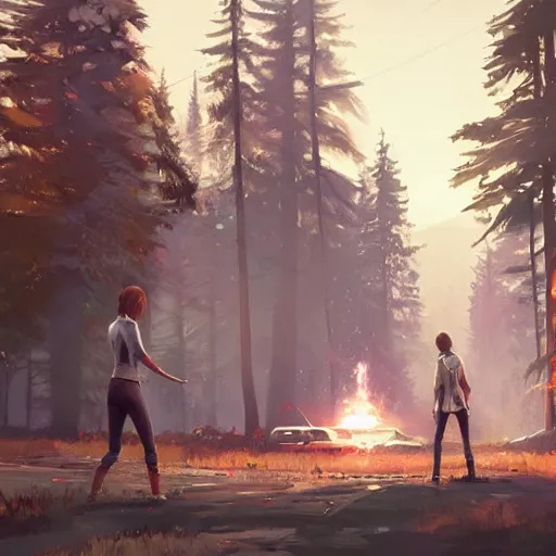 Image similar to home spark, style game square enix life is strange remake, trending on artstation, painted by greg rutkowski, render with game the last of us parte ii details