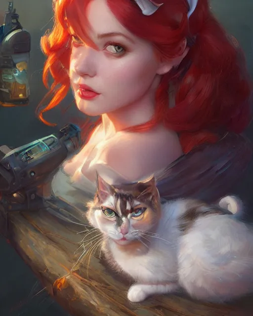 Image similar to miss fortune the cat | highly detailed | from the pixar film sneaky cats | very intricate | cinematic lighting | award - winning | closeup portrait | by donato giancola and mandy jurgens and charlie bowater | featured on artstation