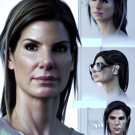 Prompt: hyperrealist portrait of sandra bullock as jill valentine. fantasy art, photo realistic, dynamic lighting, artstation, poster, volumetric lighting, very detailed faces, 4 k, award winning