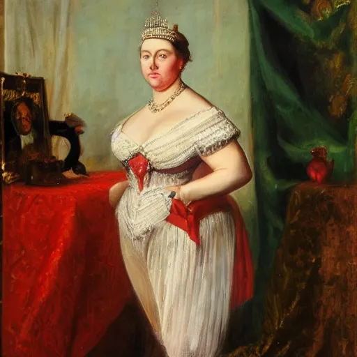 Prompt: Queen Victoria twerking, oil painting