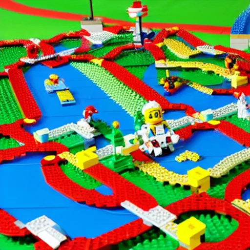 Image similar to lego mario kart track