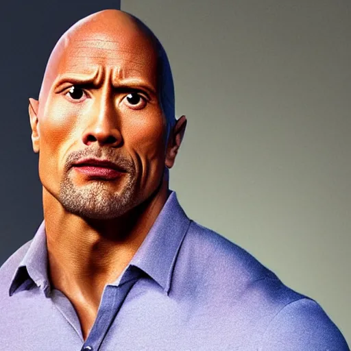 Prompt: Dwayne Johnson malnourished