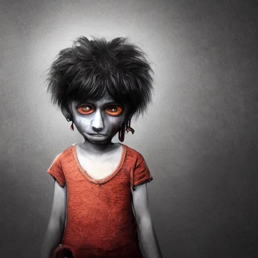 Image similar to a child who is forced to be something other than what he would have liked, having to be forced to give up his abilities, dreams, highly detailed vfx by tim burton, 4 k, trending on art station, masterpiece