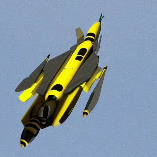 Prompt: a bee and fighter jet hybrid n - 9