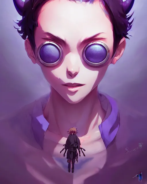 Image similar to one eyed one horned flying purple people eater, portrait shinkai makoto studio ghibli studio key hideaki anno sakimichan stanley artgerm lau rossdraws james jean marc simonetti elegant highly detailed digital painting artstation pixiv