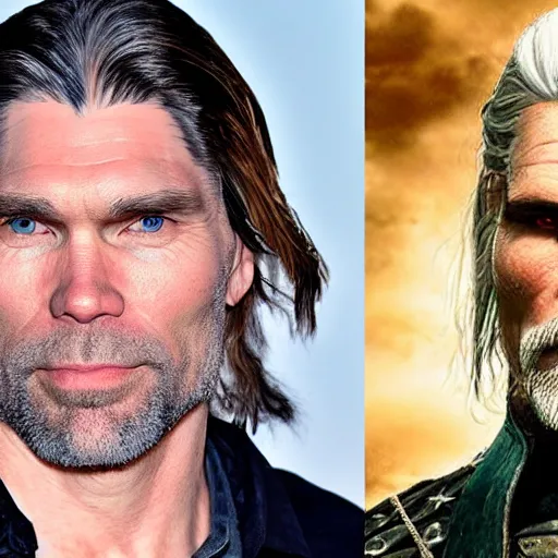 Image similar to anson mount as geralt