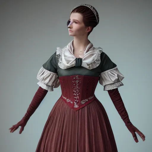 Image similar to regency period dress umpire waist!! bridgerton, delicate, flowery, high fashion, streetwear, cyberpunk, detailed, octane render, cinematic, 8k,