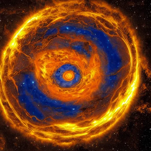 Image similar to gravitational galactic maelstrom, blue fire, vray, highly detailed