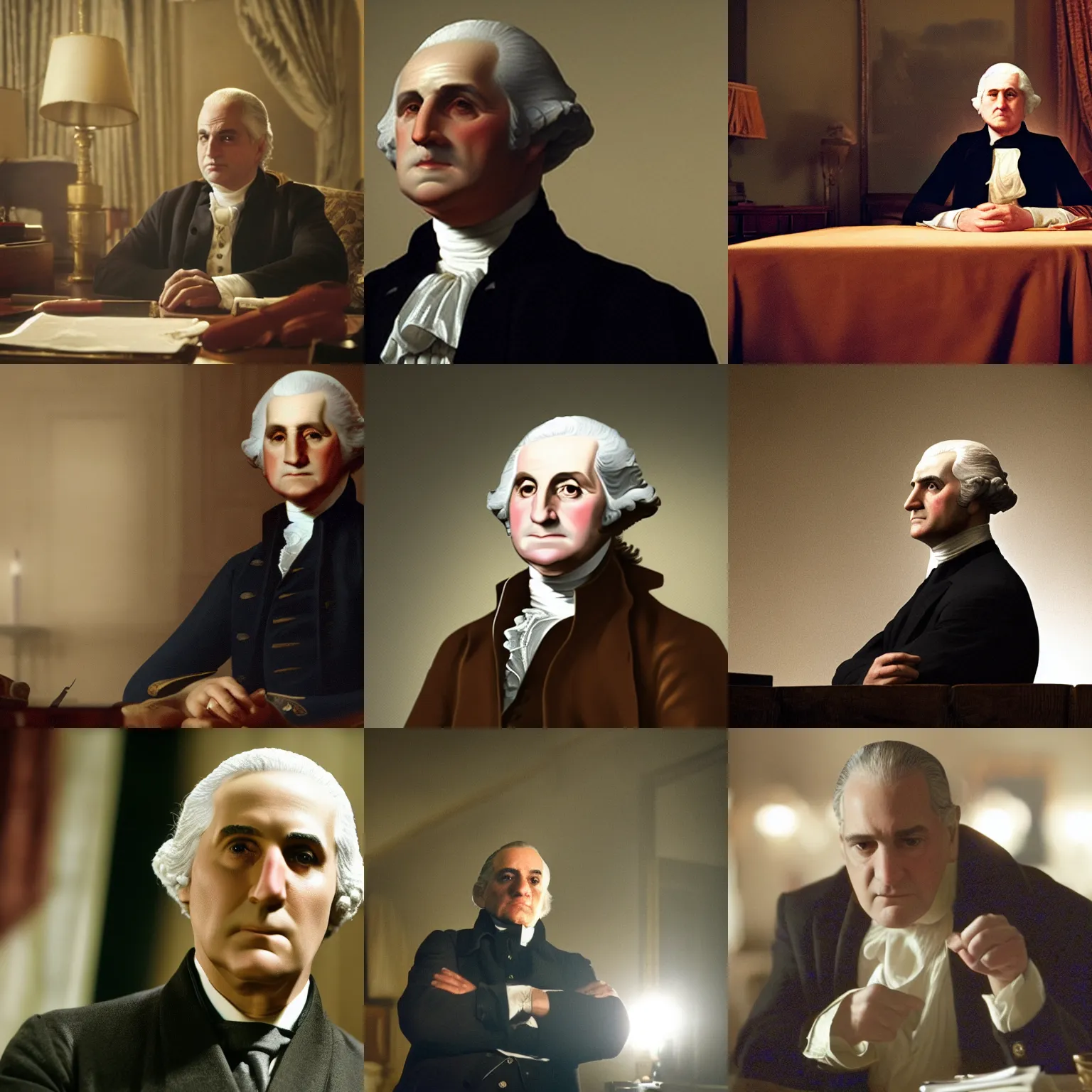 Prompt: george washington, still from the the sopranos, directed by david chase, volumetric lighting, cinematic, dramatic