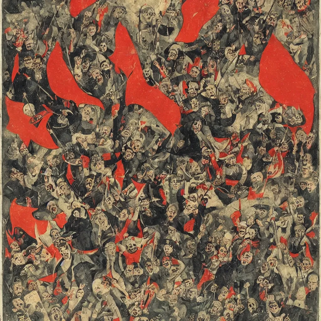 Image similar to Recep Tayyip Erdoğan and Devil having a launch in hell, Ottoman miniature style