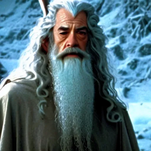 Prompt: Still of Jeff Goldbloom as Gandalf in the movie ''LOTR'' (2001)