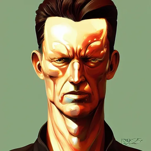 Image similar to face icon stylized minimalist t - 1 0 0 0, loftis, cory behance hd by jesper ejsing, by rhads, makoto shinkai and lois van baarle, ilya kuvshinov, rossdraws global illumination