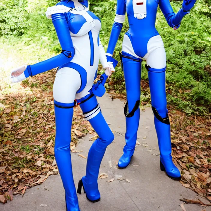 Image similar to rei ayanami plugsuit cosplay