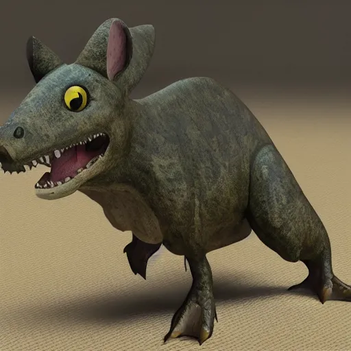 Prompt: stegoceras, mouse face teeth ears, photo realistic, epic pose