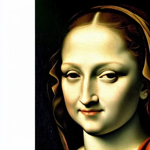 Prompt: monalisa as madonna look alike, highly detailed, 8 k resolution, art by caravaggio, modern art