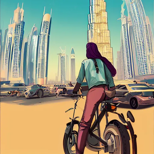 Image similar to gta : dubai, by loish