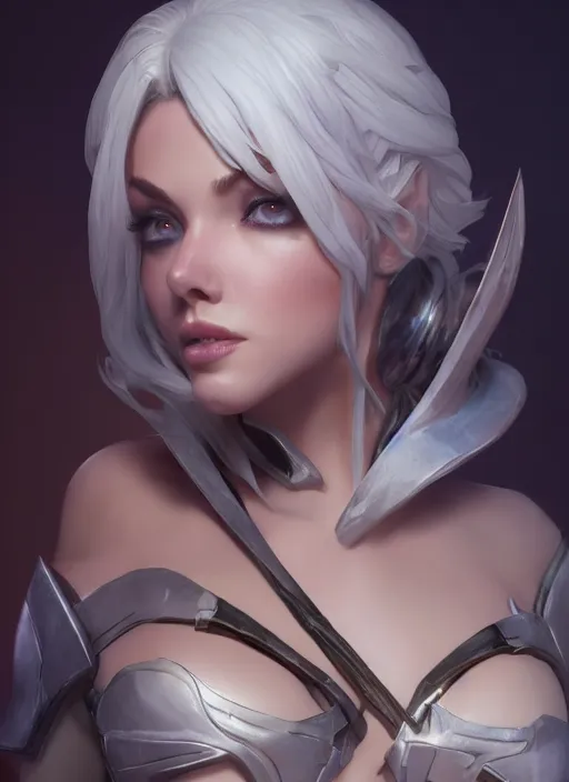 Image similar to ashe, from league of legends, au naturel, hyper detailed, digital art, trending in artstation, cinematic lighting, studio quality, smooth render, unreal engine 5 rendered, octane rendered, art style by klimt and nixeu and ian sprigger and wlop and krenz cushart