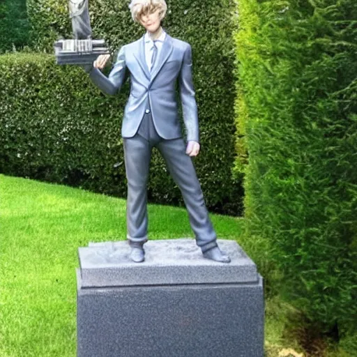 Image similar to statue of xqc