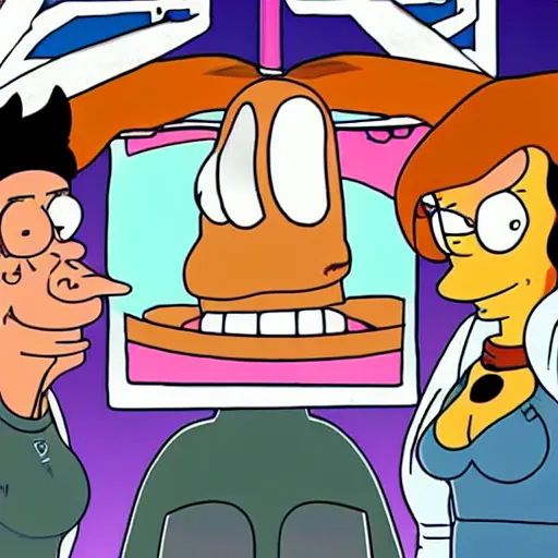 Prompt: futurama but fry is a woman