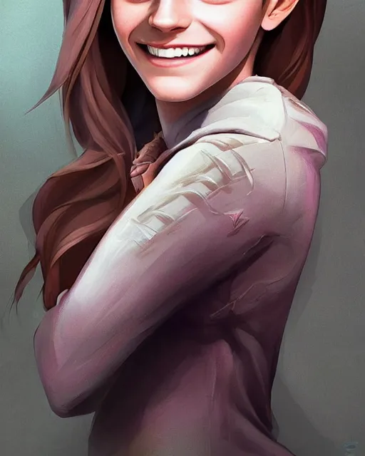 Image similar to beautiful full body Emma Watson smiling, art by Annegret Soltau, lois van baarle and loish and ross tran and rossdraws and sam yang and samdoesarts and artgerm, digital art, highly detailed, intricate, sharp focus, Trending on Artstation HQ, deviantart, unreal engine 5, 4K UHD image, 3D unreal 5, DAZ, hyperrealistic, octane render, cgsociety, Photolab, Lightroom, 4K, Dolby Vision, Photography Award